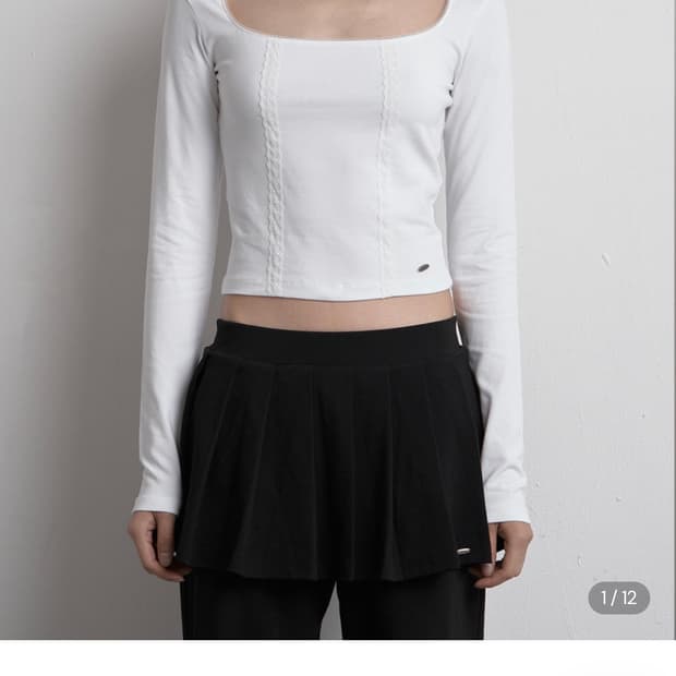 시너진 트윈 레이스 롱 슬리브 화이트