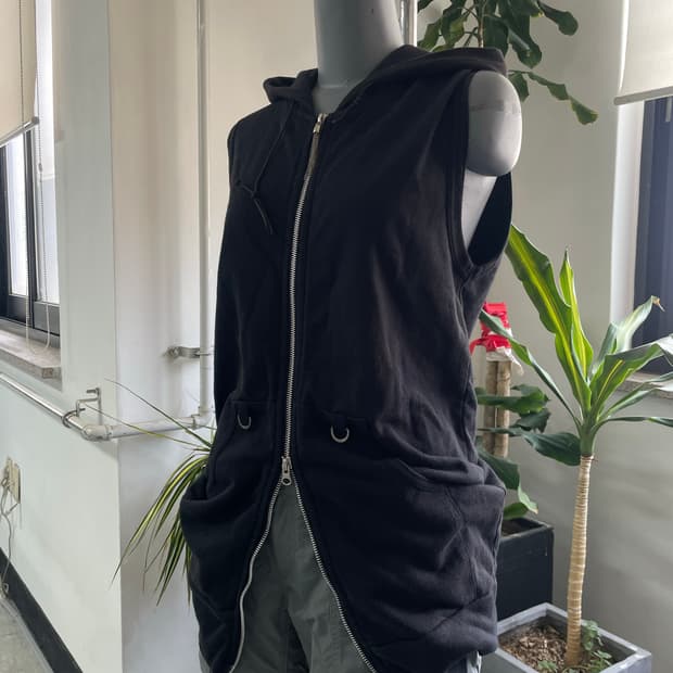 Japanes vintage black hoodie vest