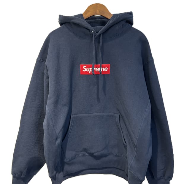 슈프림 박스 로고 후드 티셔츠 네이비