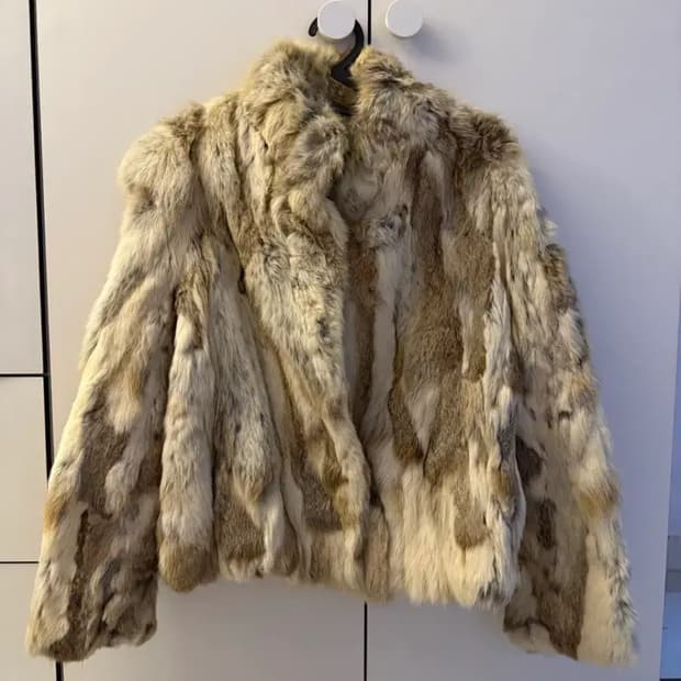 빈티지 토끼털 래빗 퍼 자켓 국내제품 모피 갸루 Y2k