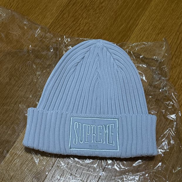 슈프림 오버다이드 패치 비니 라이트블루