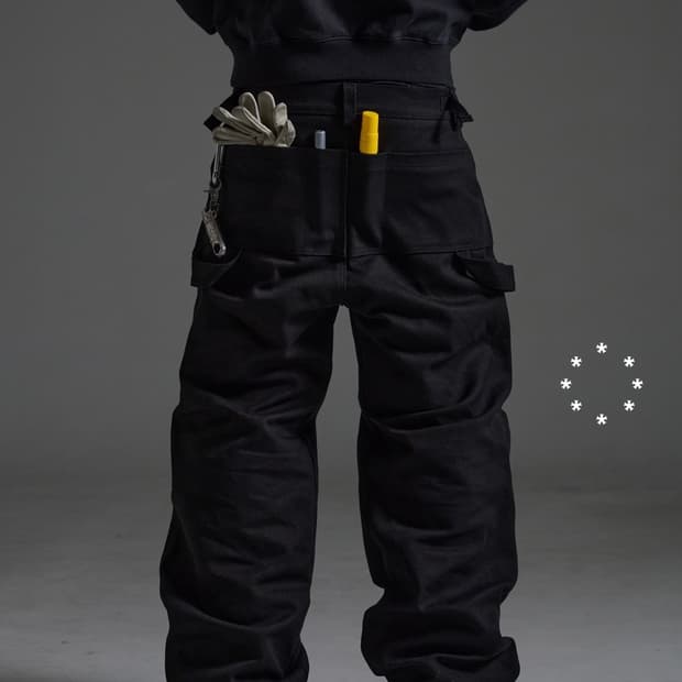 wapworks w111 헤비 듀티 워크 팬츠 블랙