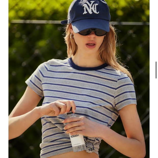 김채원 착용)노앙 nyc washed ball cap 네이비