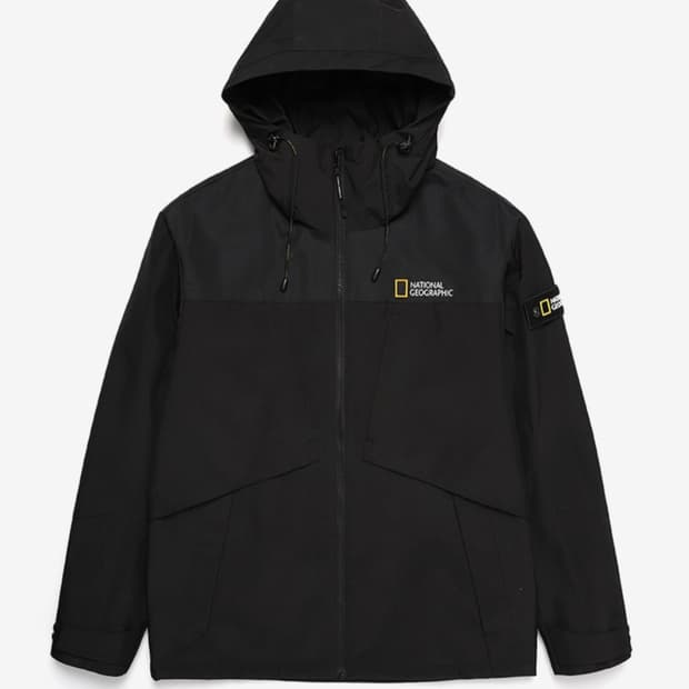 내셔널지오그래픽 타슬란 배색 바람막이 점퍼, 윈드브레이커