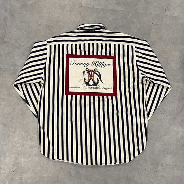 90s 타미힐피거 스트라이츠 셔츠 (110)