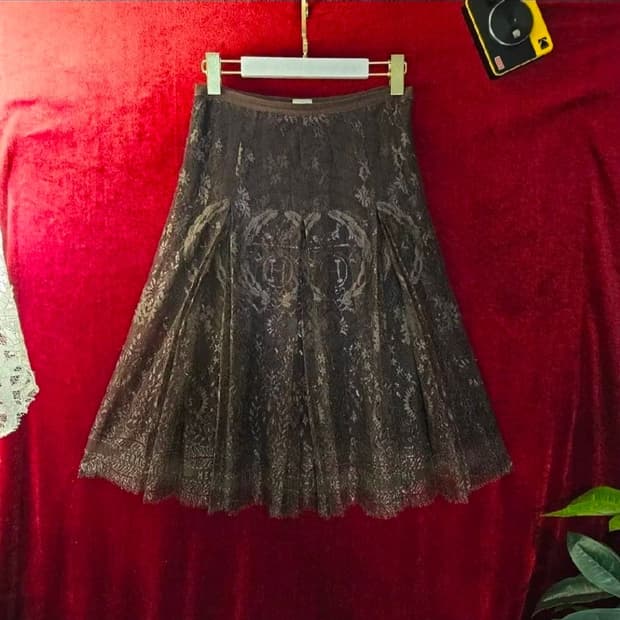 에르메스 시그니쳐로고 시스루 롱 스커트