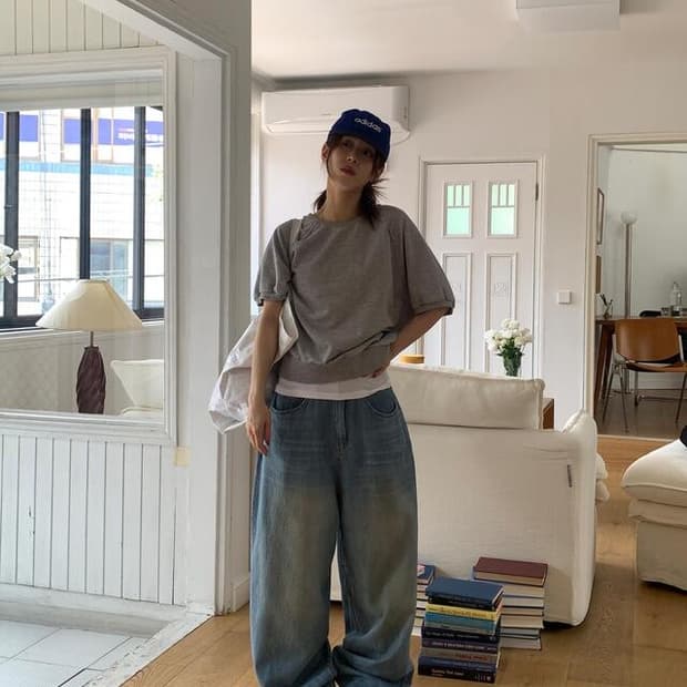 릿킴 래글런 반팔 맨투맨 티셔츠 옐로우