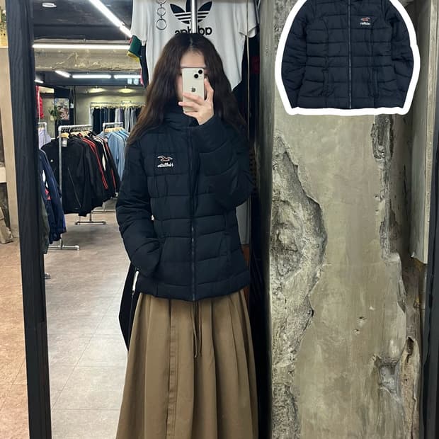 홀리스터 후드 패딩 자켓 블랙 M #csz2476