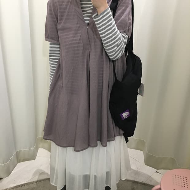 연보라 모리걸 블라우스