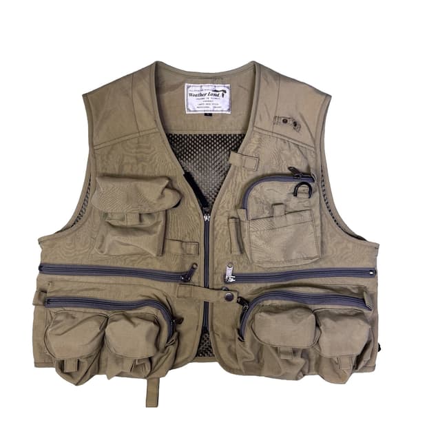 빈티지 카키 멀티포켓 피싱 베스트 fishing vest L