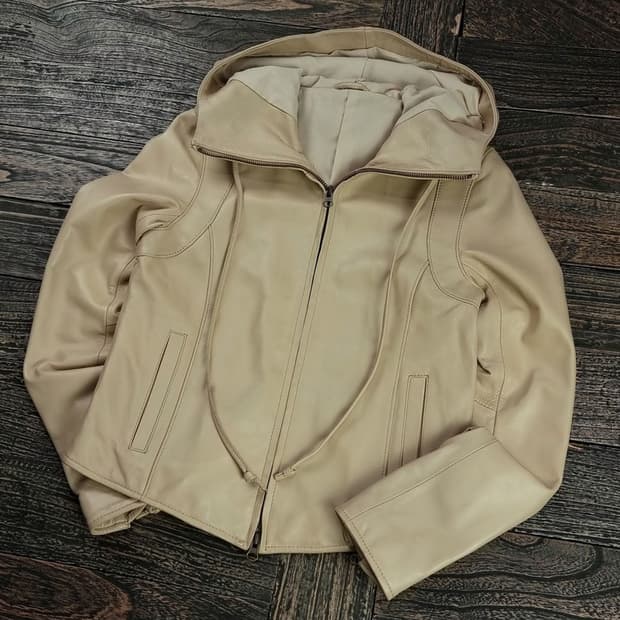 [빈티지] 리얼 레더 슬림핏 후드 가죽 자켓 M17769