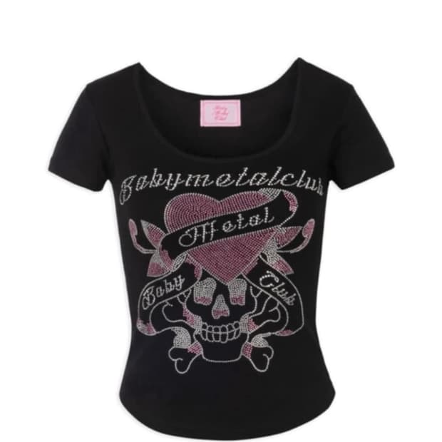 베이비메탈클럽 베메클 스컬티 twinkle skull t black