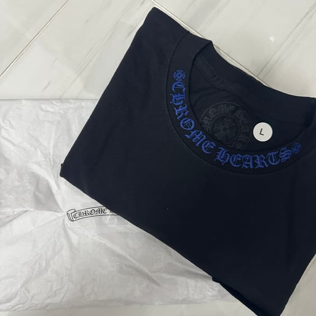 새상품) 크롬하츠 블랙 반팔 티셔츠 L