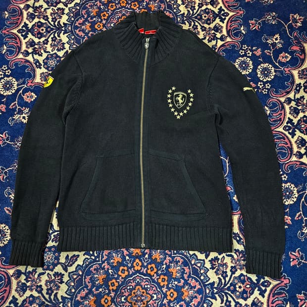 푸마 x 페라리 하이넥 코튼 집업 가디건 L size