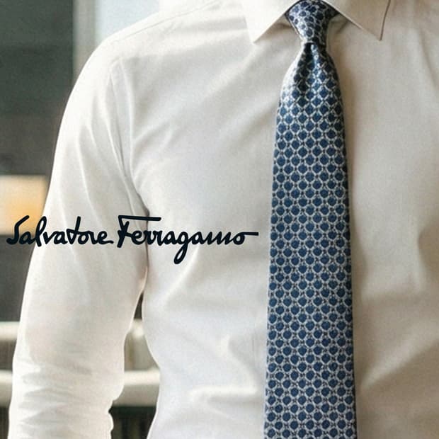 살바토레 페라가모 실크 블루 패턴 넥타이 8.5cm B등급 K1712
