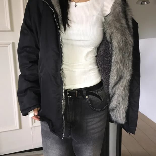 이즈이즈 easeas 플리스덤블다운자켓 (착샷o) 에프터먼데이나의나인