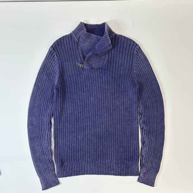 캘빈클라인 워싱 지퍼넥 니트 (퍼플)