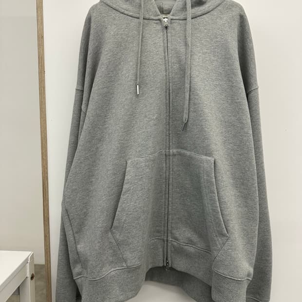 무탠다드 리사이클 후디드 집업(멜란지그레이)