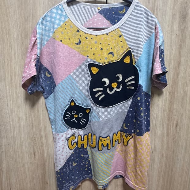러프 rough 고양이 반팔티셔츠