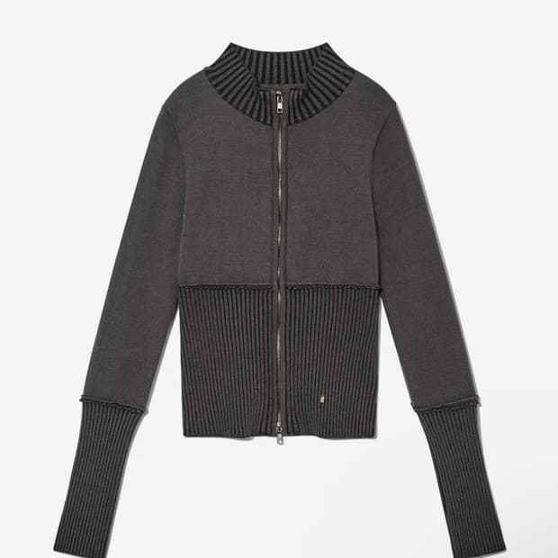 글로니 니트 집업 차콜