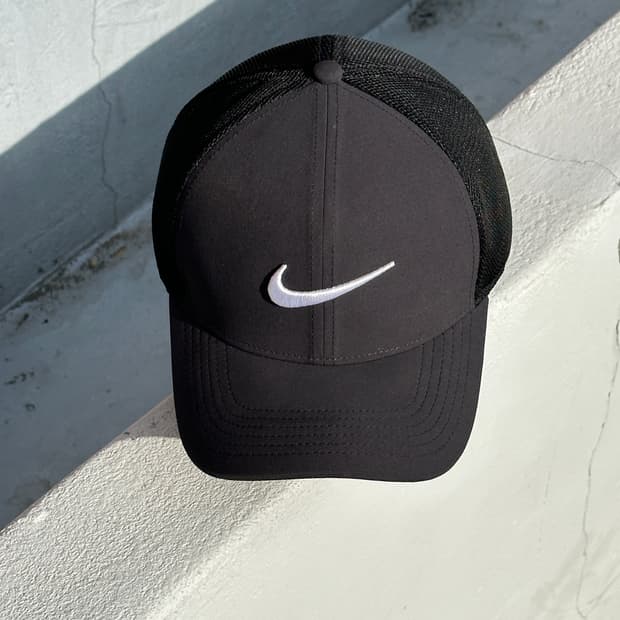 [F] 나이키 로고 블랙 메쉬 볼캡 모자 골프