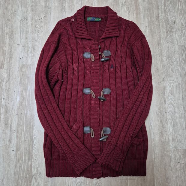 빈폴 떡볶이 꽈배기 니트 가디건 M(95)