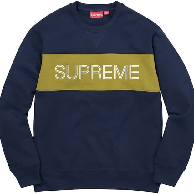 [L] 17fw 슈프림 지그재그 스티치 패널 크루넥