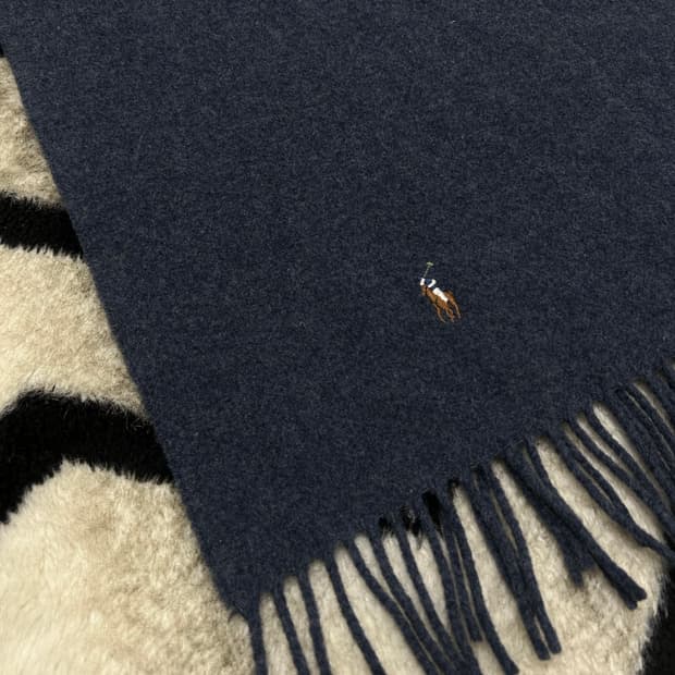 폴로랄프로렌 울 머플러/네이비블루