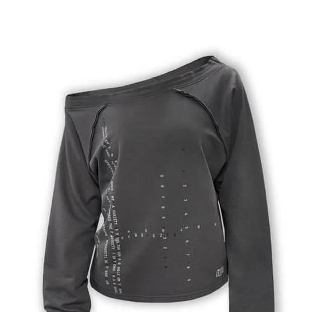 F/NO.10 CODE PRINTING OFF-SHOULDER LONG