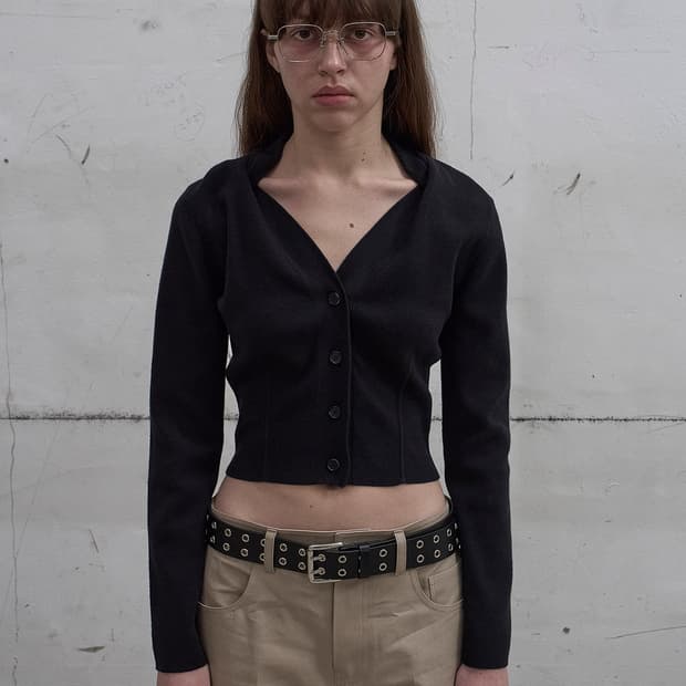 Lcdc 가디건 DRAPED NECK KNIT CARDIGAN