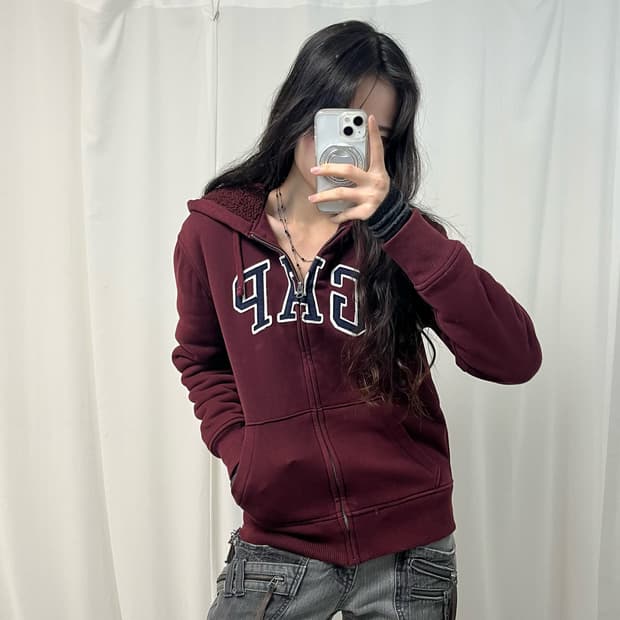 GAP Burgundy Fleece Hoodie Zip-up