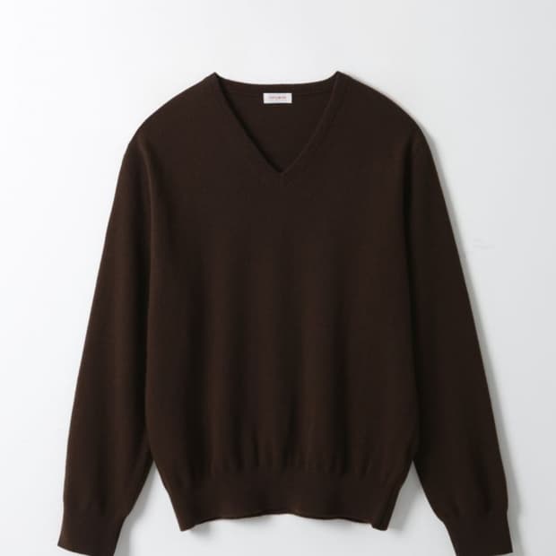 [3]에브리원 브이넥 브라운