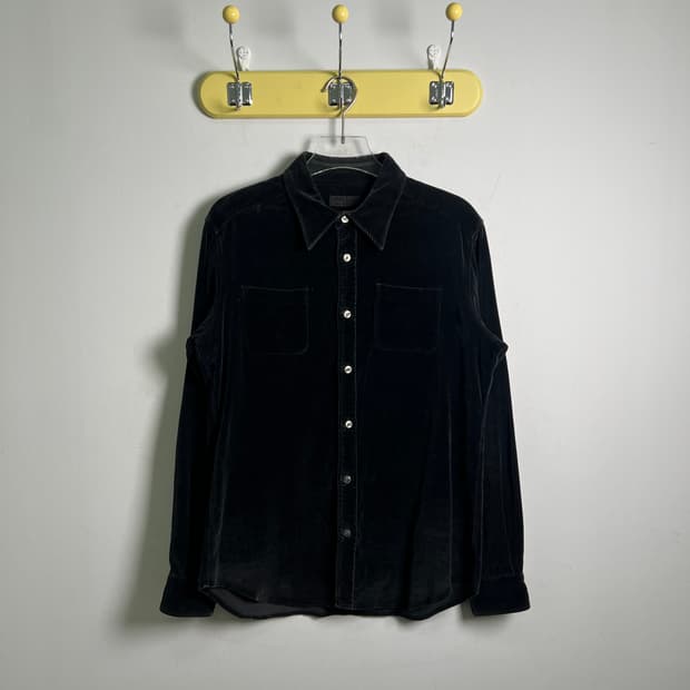 COMME CA DU MODE 꼼사데모드 블랙 벨벳 셔츠 