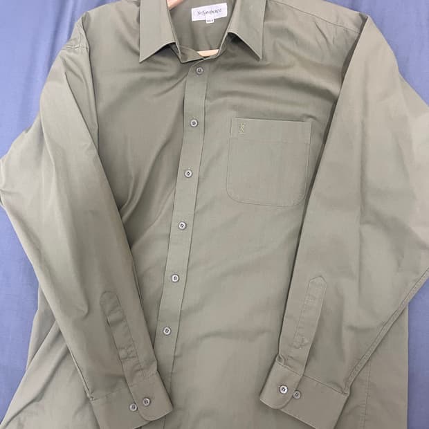 [90’s Vintage] YSL Logo Shirt - Khaki