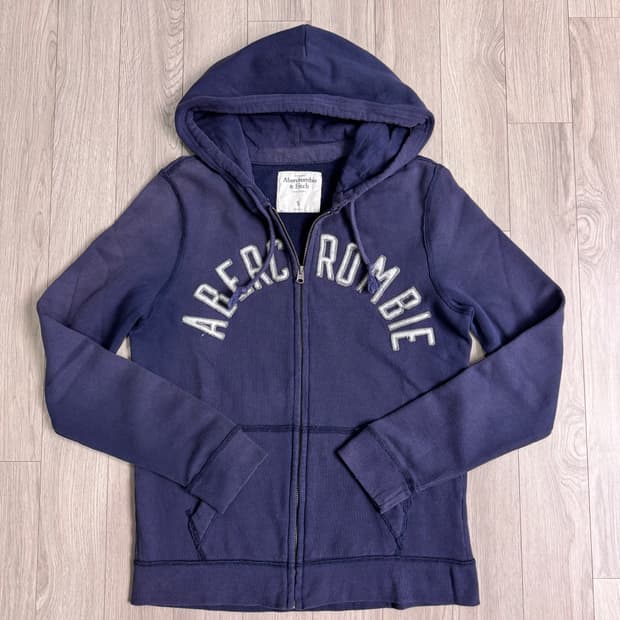 아베크롬비 아치로고 후드집업 네이비