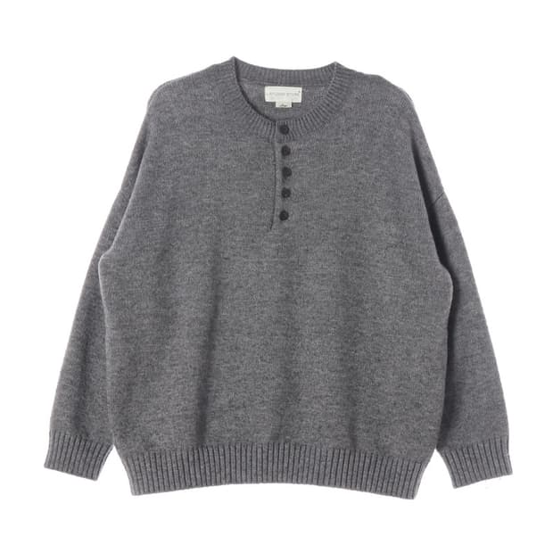 라퍼지스토어 울 블렌드 오버핏 헨리넥 니트 L