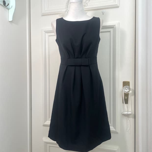 black waist shirring bow princess opc