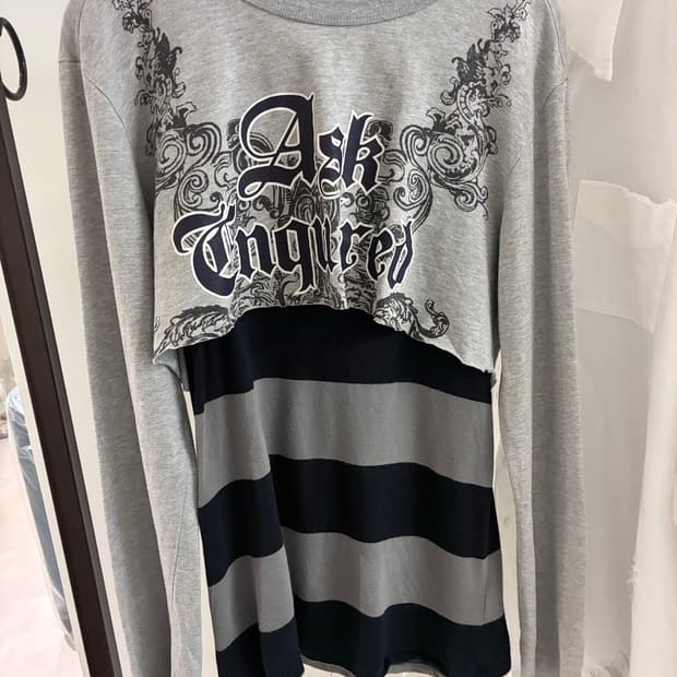 Ask 프린팅 단가라 티 2pc