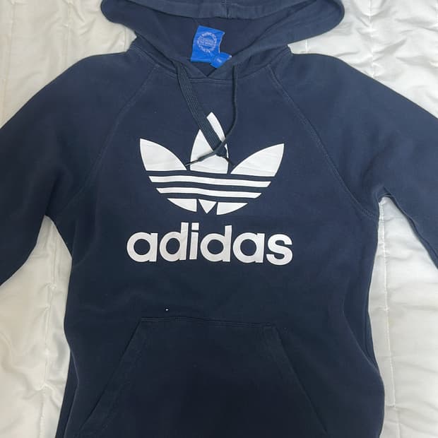 아디다스 트레포일 후드티 네이비