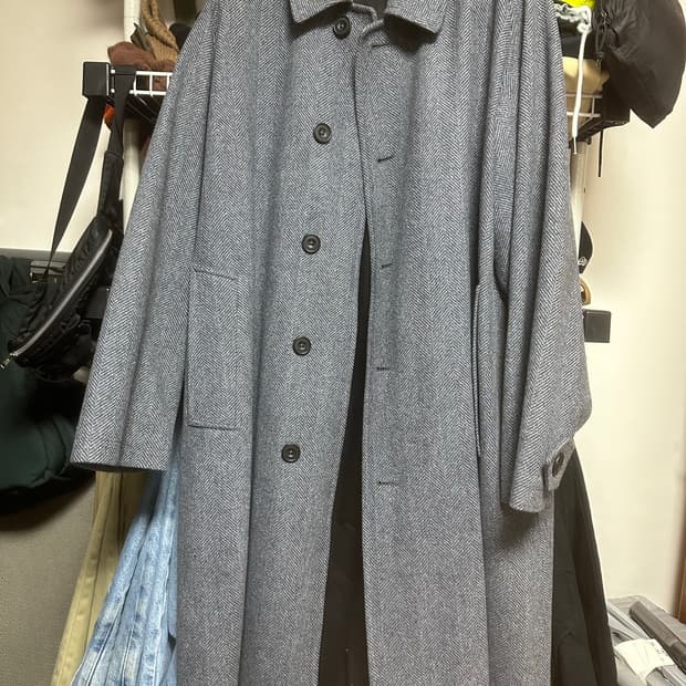 E.tautz 헤링본 발마칸 코트 s(오버사이즈)