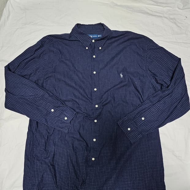 폴로랄프로렌 잔체크 빅셔츠 네이비 XXL
