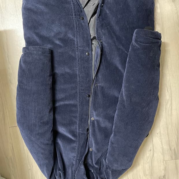 네이비 코듀로이 롱패딩