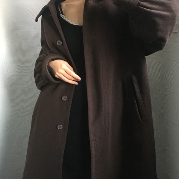 Yves Saint Laurent 입생로랑 90s 브라운 울 롱코트