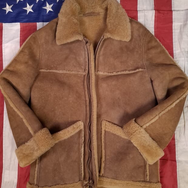 오리지날 80's 미국제조  Sawyer 리얼레더 무스탕