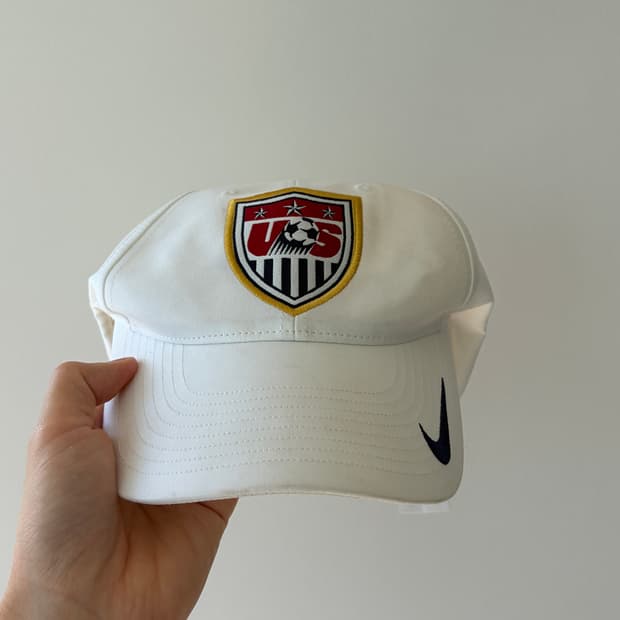 00s 올드 나이키 USA 국가대표 화이트 볼캡 