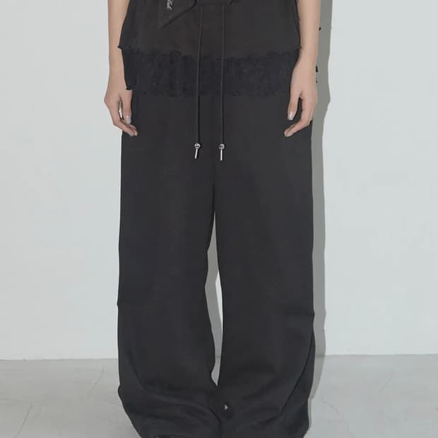 팬시클럽 프릴 레이스 버튼 스웻팬츠