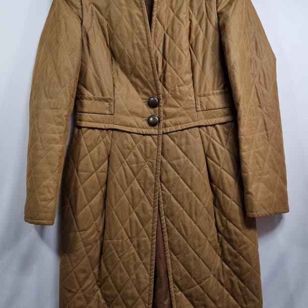 S ) 질스튜어트 브라운 퀼팅 롱 자켓