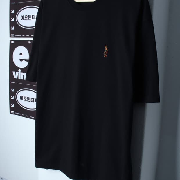 (L-XL) 파르티멘토 반팔 티셔츠 오버핏 블랙 올드스쿨-H35154