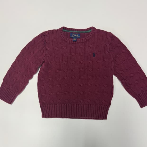 폴로 랄프로렌 키즈 신형라벨 꽈배기 코튼 니트 4t 110