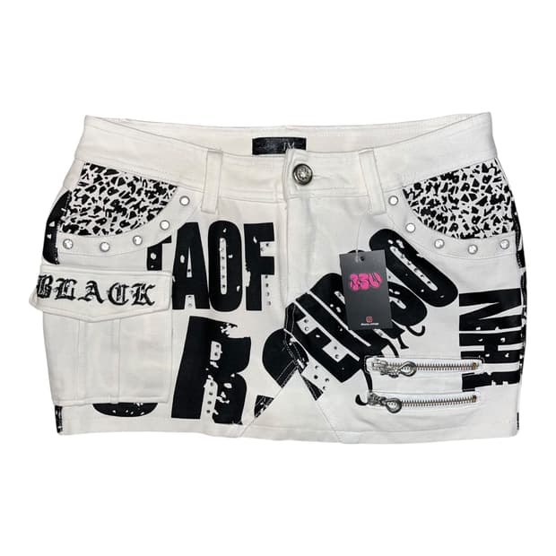 레터링 프린팅 큐빅 스커트 펑크y2k갸루